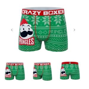 Crazy Boxer Pringles Santa Logo Men’s Boxer Briefs Size L